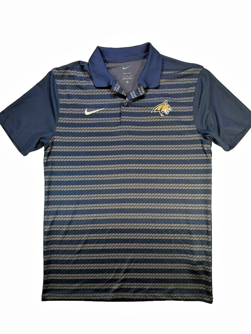 Nike Dri-FIT polo Striped Polo in Blue & Gray Size Small